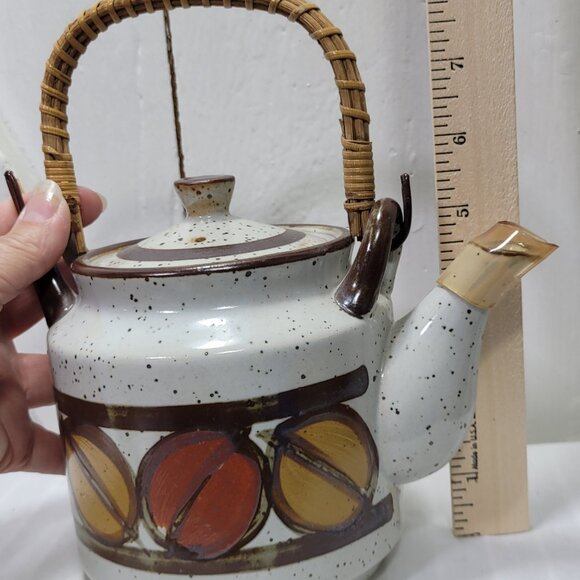 Vintage Otagiri Autumn Stoneware Tea Set | Teapot & 6 Cups | Retro MCM Japan - Picture 2 of 16